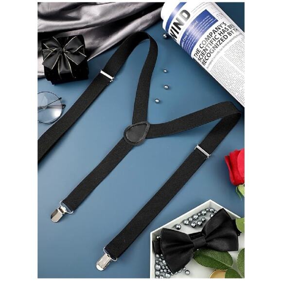 Premium Quality 1 Inch Suspender & 4.5 Inch Bowtie Combo Set, Mens Womens Unisex - Picture 3 of 3